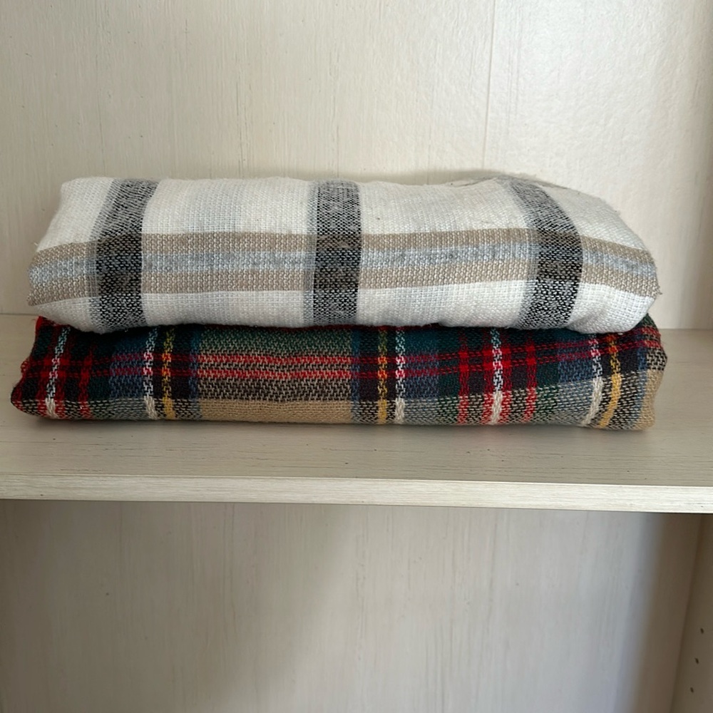 Bundle of Two Plaid Scarves
